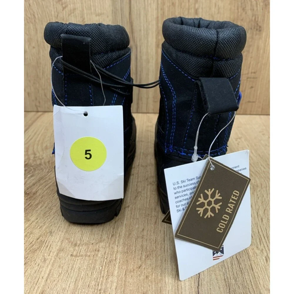 Khombu Boots Toddler Brie Thermolite Cold Raded Black Blue Winter School 5 M